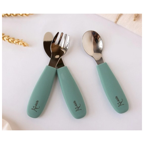 Kiokid Cubiertos Acero Inox Silicona 3UD Ref 4165 / 4166  KIOKIDS