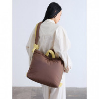 OLEND Bolsos Bolso Mochila ölend Ona Soft Bag Chocolate + Lime