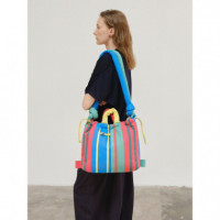 OLEND Bolsos Bolso Mochila ölend Ona Soft Cotton Colorful Stripes
