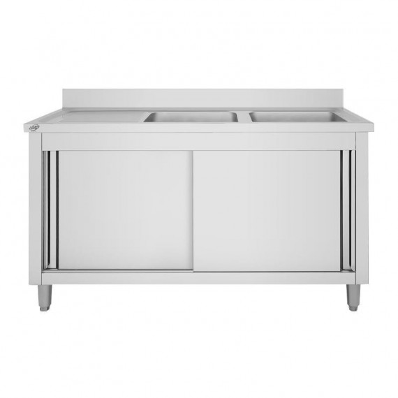 Mueble Fregadero Industrial 2 Senos a la Derecha LARRYHOUSE 160X60X85 Cm