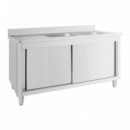 Mueble Fregadero Industrial 2 Senos a la Derecha LARRYHOUSE 160X60X85 Cm