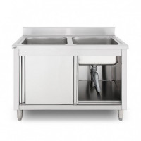 Mueble Fregadero Industrial 2 Senos LARRYHOUSE 120X60X85 Cm