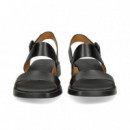 Sandalia 2 Tiras Piel Negro  CAMPER