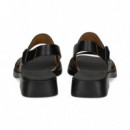 Sandalia 2 Tiras Piel Negro  CAMPER