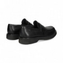 Mocasin Antifaz Piel Negro  CAMPER