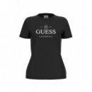 Camiseta con Logo Bordado de GUESS