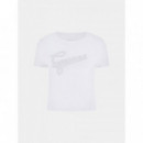 Camiseta con Brillantes en el Logo de GUESS