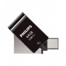 PHILIPS Pendrive Dual USB a y Tipo C 64GB FM64DC152B para Android