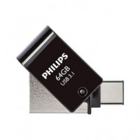 PHILIPS Pendrive Dual USB a y Tipo C 64GB FM64DC152B para Android