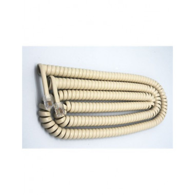 Cable Rizado Telefonico 7.5M Color Marfil 1533  EUROCONNEX