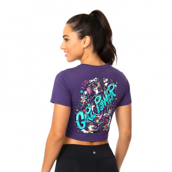 Girl Power Crop Top Purple  LINDA FAVELA