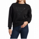 Sudadera GUESS Negra Logotipo Strass