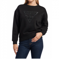 Sudadera GUESS Negra Logotipo Strass