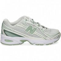 Deportivo Rejilla Verde+blanco  NEW BALANCE