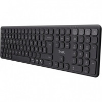 Teclado TRUST Vaiya Recargable Wireless BLUETOOTH Black