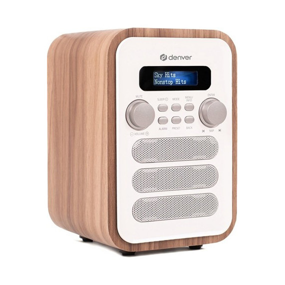 DENVER Radio Portatil Dab Fm Vintage Blanco DAB-48