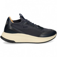 Deportivo Piel+calcetin Azul  HUGO BOSS