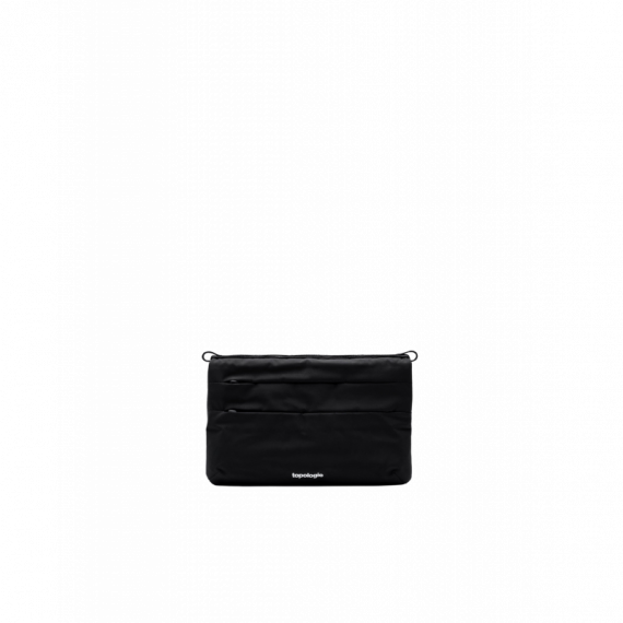 Bolsos Bolso TOPOLOGIE Flat Sacoche Small Black Tech Sateen