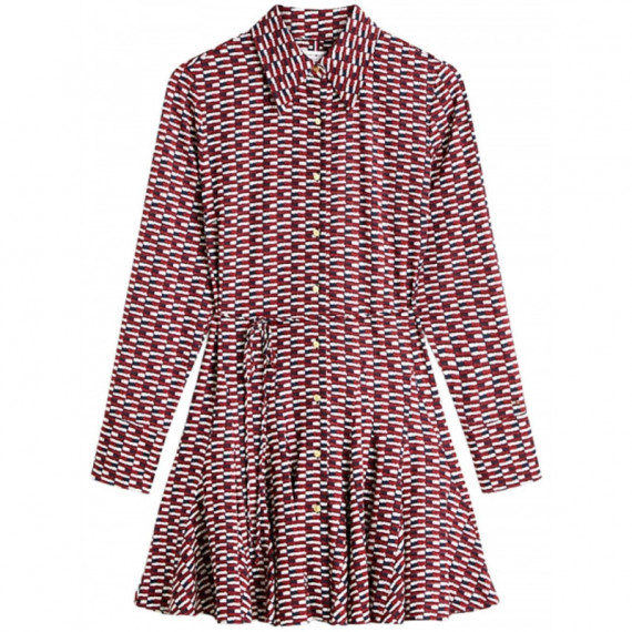 TOMMY HILFIGER - Vis Twill Ls Mini Dress - 0GY - F|WW0WW48629/0GY