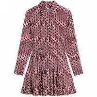 TOMMY HILFIGER - Vis Twill Ls Mini Dress - 0GY - F|WW0WW48629/0GY