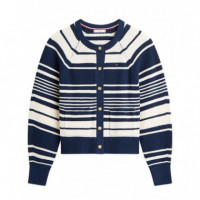 TOMMY HILFIGER - Co Cardi Stitch C-nk Ls Cardi - 0AA - F|WW0WW48795/0AA