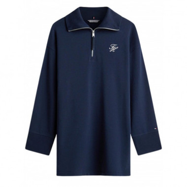 TOMMY HILFIGER - Th Script 1/2 Zip Terry Dress - C1G - F|WW0WW48432/C1G