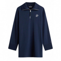 TOMMY HILFIGER - Th Script 1/2 Zip Terry Dress - C1G - F|WW0WW48432/C1G