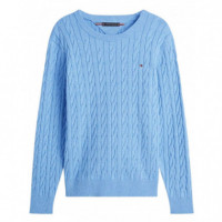 TOMMY HILFIGER - Classic Cotton Cable Crew Neck - DU6 - F|MW0MW33132/DU6