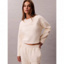 Ls Quilted Swtshirt Ivory  CALVIN KLEIN