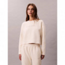 Ls Quilted Swtshirt Ivory  CALVIN KLEIN