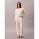 Ls Quilted Swtshirt Ivory  CALVIN KLEIN