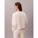 Ls Quilted Swtshirt Ivory  CALVIN KLEIN