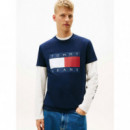 Tjm Reg Big Flag Ss Tee Ext Dark Night N  TOMMY JEANS