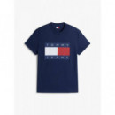 Tjm Reg Big Flag Ss Tee Ext Dark Night N  TOMMY JEANS