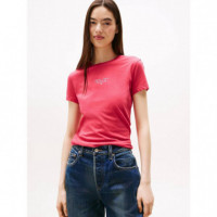 Tjw Slim Ess Logo 1 Tee Ext Vintage Ceri  TOMMY JEANS