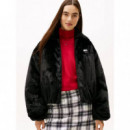 Tjw Faux Fur Bomber Black  TOMMY JEANS