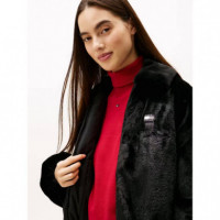Tjw Faux Fur Bomber Black  TOMMY JEANS