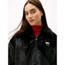 Tjw Faux Fur Bomber Black  TOMMY JEANS