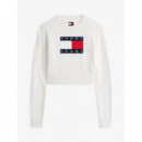 Tjw Sparkle Flag Sweater Ext Ancient Whi  TOMMY JEANS