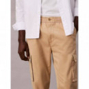 Skinny Comfort Cotton Cargo Pant Travert  CALVIN KLEIN