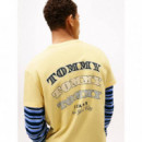 Tjm Reg Dollar Stack Ss T Citronella  TOMMY JEANS