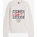 Tjm Reg Signature Sweater Ext Ancient Wh  TOMMY JEANS