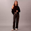 Camiseta de Tirantes de Canalé de Algodón con Insignia  CALVIN KLEIN