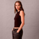 Camiseta de Tirantes de Canalé de Algodón con Insignia  CALVIN KLEIN