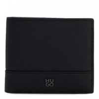 Cartera Plegable de Piel con Detalle de Logo Apilado  HUGO BOSS