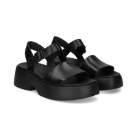 Carmelita Plataforma Piel Negro  CAMPER