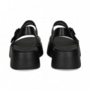 Carmelita Plataforma Piel Negro  CAMPER