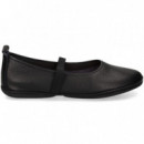Bailarina con Elastico Piel Negro  CAMPER