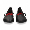 Bailarina con Elastico Piel Negro  CAMPER