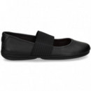 Bailarina con Elastico Piel Negro  CAMPER